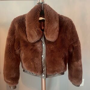 Faux fur cropped ASTR jacket- size small.